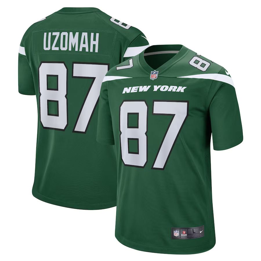 Men New York Jets 87 C.J. Uzomah Nike Gotham Green Player Game NFL Jersey